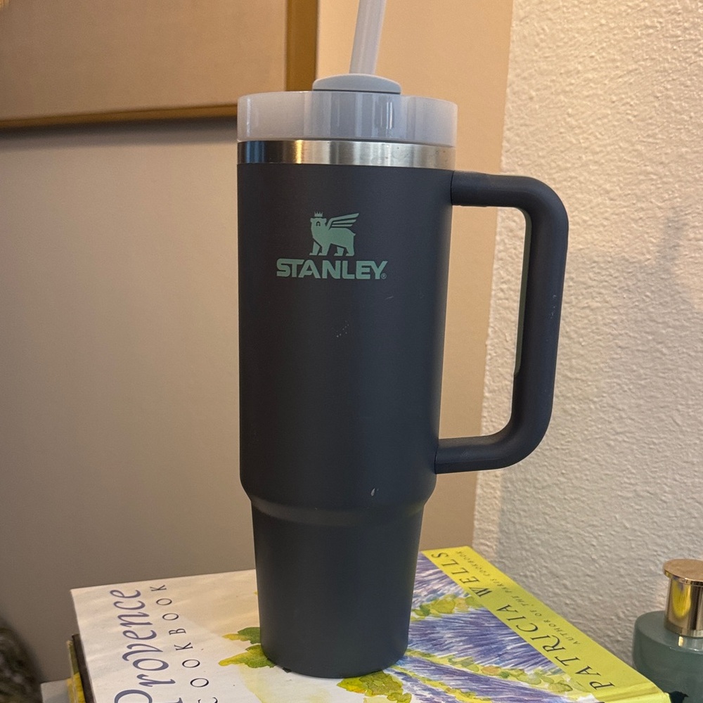 Stanley Charcoal and Mint Travel Mug with Handle